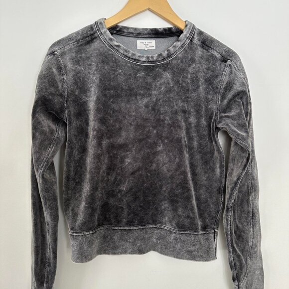 Vintage-Inspired Rag & Bone XXS Velvet Cotton Sweatshirt - Picture 2 of 8